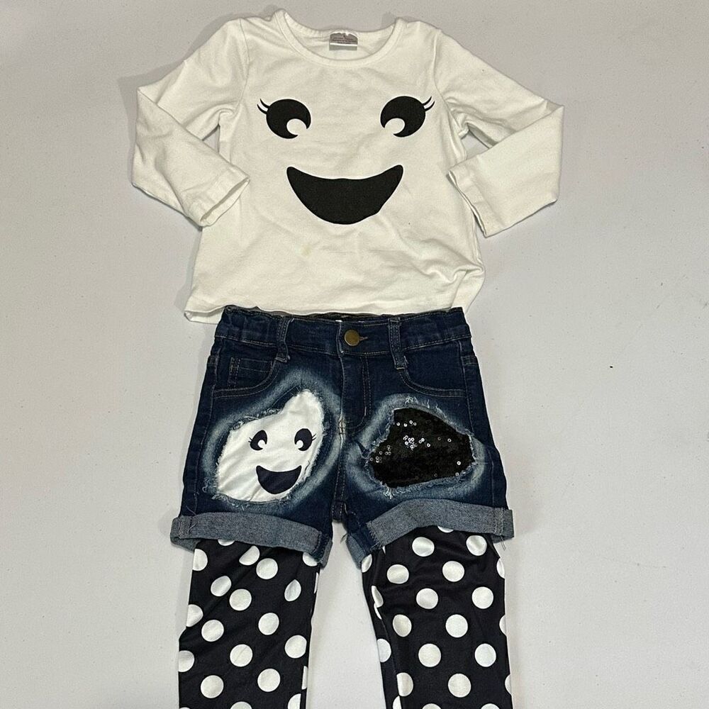 Smiley Face 3 piece outfit (Tag Size Lg) Size 4T